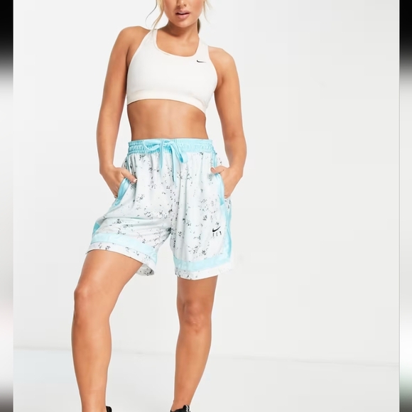Shorts Nike Fly Feminino Women Size Medium Blue And Black Marble Pattern - Picture 1 of 13